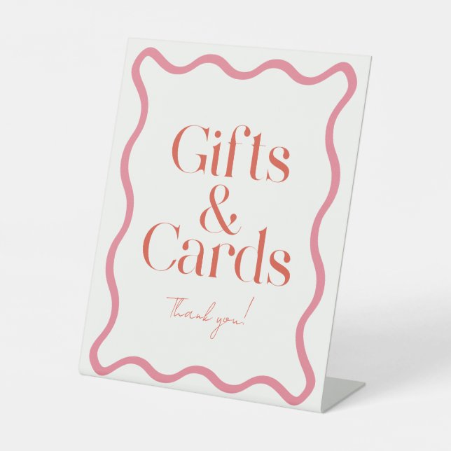 Signe De Table Cadeaux et cartes de Fête des mariées à cadre rose (Recto)