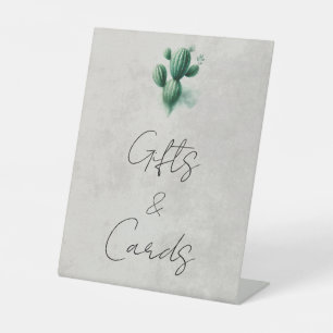 Signe De Table Cadeaux et Cartes de Mariage Cactus Aquarelle Vert