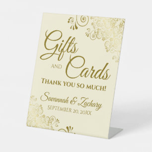 Signe De Table Cadeaux et cartes de mariage Merci Ivoire Crème et