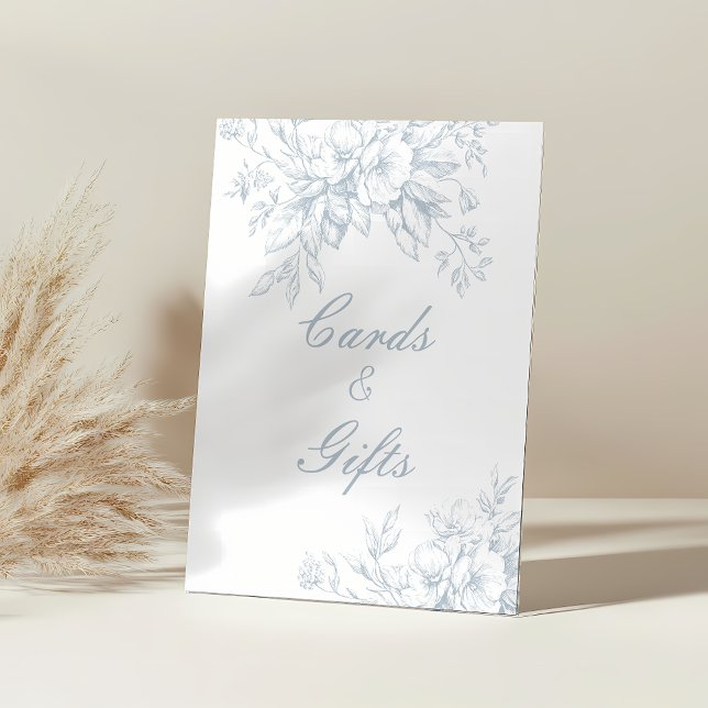 Signe De Table Cadeaux et cartes Floral Blue Toile Mariage (Créateur téléchargé)