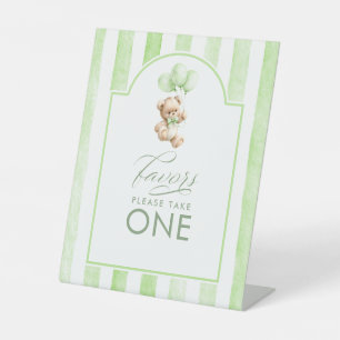 Signe De Table Cadeaux Ours en Peluche Mignon Rayures Vertes Baby