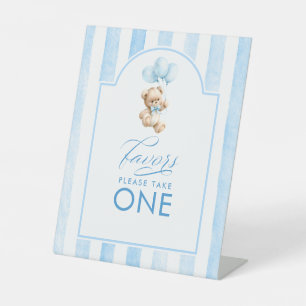 Signe De Table Cadeaux Ourson Mignon Rayures Bleues Baby Shower