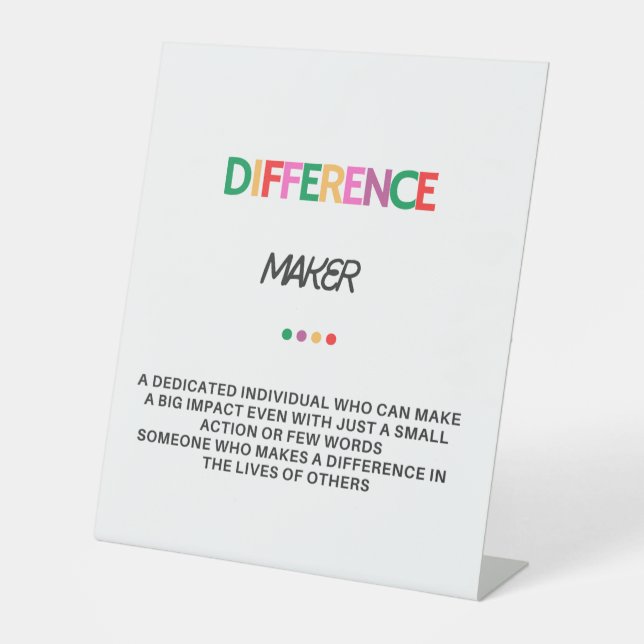 Signe De Table Cadeaux pour femmes qui font la différence, Cadeau (Recto)