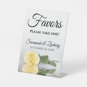 Signe De Table Cadeaux Prenez une élégante rose jaune Mariage