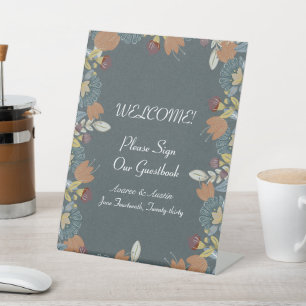 Signe De Table Cadre d'art populaire en bleu Brown