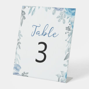 Signe De Table Cadre de numéro de table en bleu ardoise gris bota