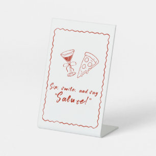 Signe De Table Cadre Fantaisiste Rouge C'est l'Amour Mariage Ital