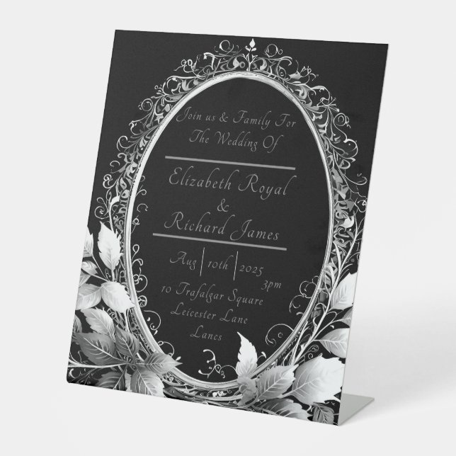 Signe De Table Cadre fleuri luxueux (Recto)