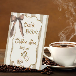 Signe De Table Cafe Bebe French Coffee Bar Baby Shower Tabletop