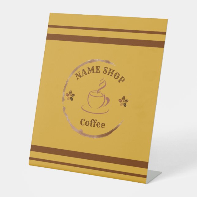 Signe De Table Café maison moderne Thé personnalisé Nom d'entrepr (Recto)