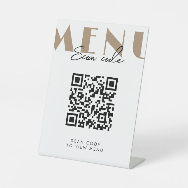 Signe De Table Cafe Modern Scan Menu QR Code (Recto)