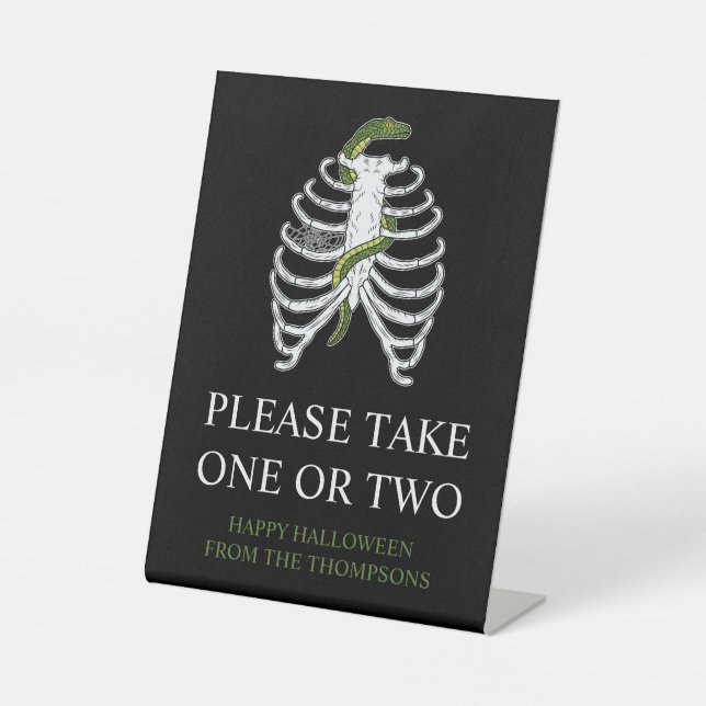 Signe De Table Cage De Rib Serpent Halloween Trick Ou Traitements (Recto)