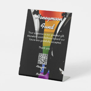 Signe De Table Caisse de fonds pour lune de miel de mariage d'hom
