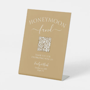 Signe De Table Caisse de Lune de Miel Code QR Mariage Minimaliste