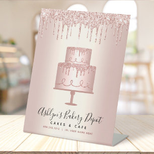 Signe De Table Cake Bakery Chef Rose Gold Parties scintillant Dri
