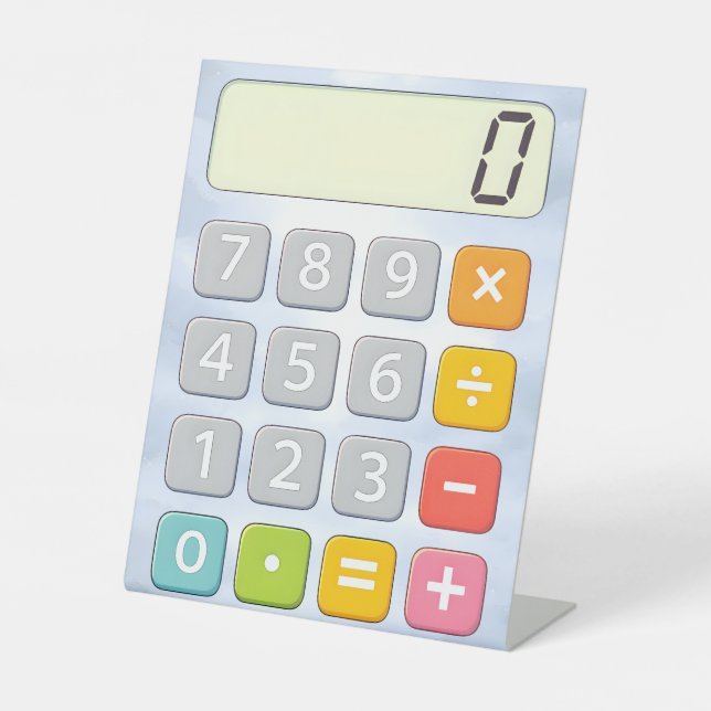 Signe De Table Calculatrice de maths mignonne pour enfants (Recto)