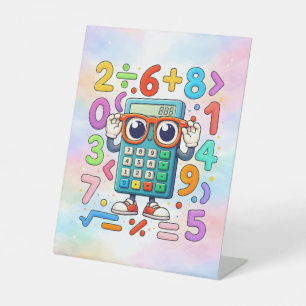 Signe De Table Calculatrice de maths mignonne pour enfants sur le