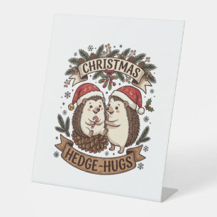 Signe De Table Calins de haie de Noël Chapeaux de Père Noël Floco