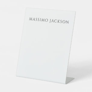Signe De Table Calligraphie chic simple noir et blanc de son prop