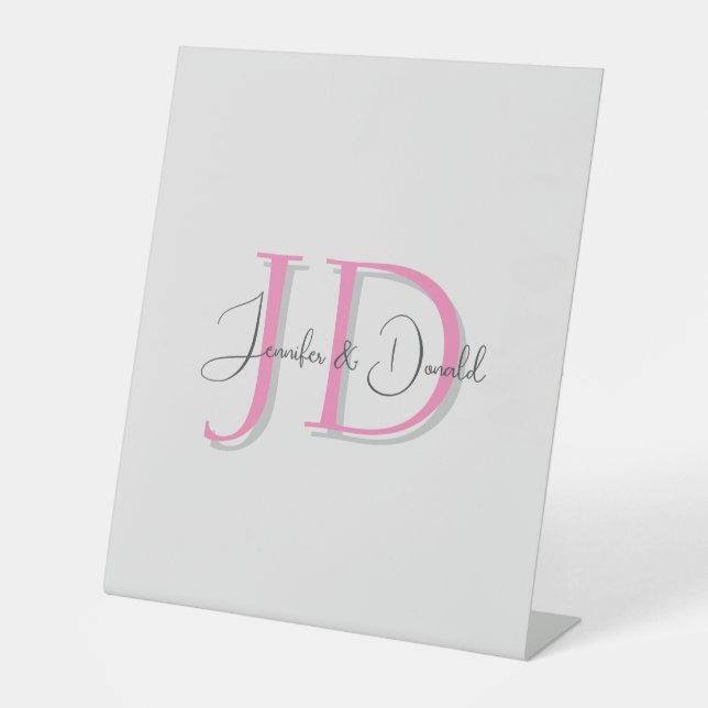 Signe De Table Calligraphie classique tendance monogramme (Recto)