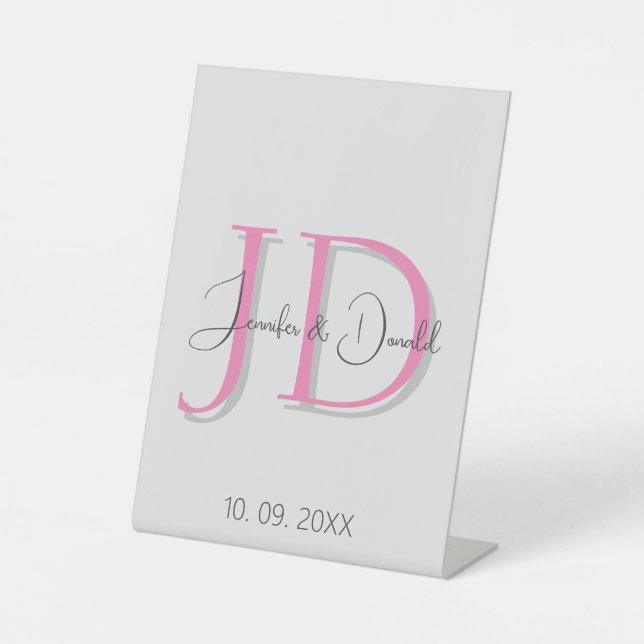 Signe De Table Calligraphie classique tendance monogramme (Recto)