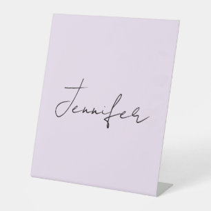 Signe De Table Calligraphie de couleur pastel Élégant Simple Nom