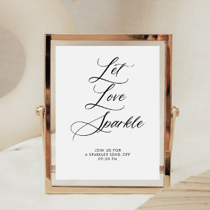 Signe De Table Calligraphie Élégante Laisser l'amour étincelant E