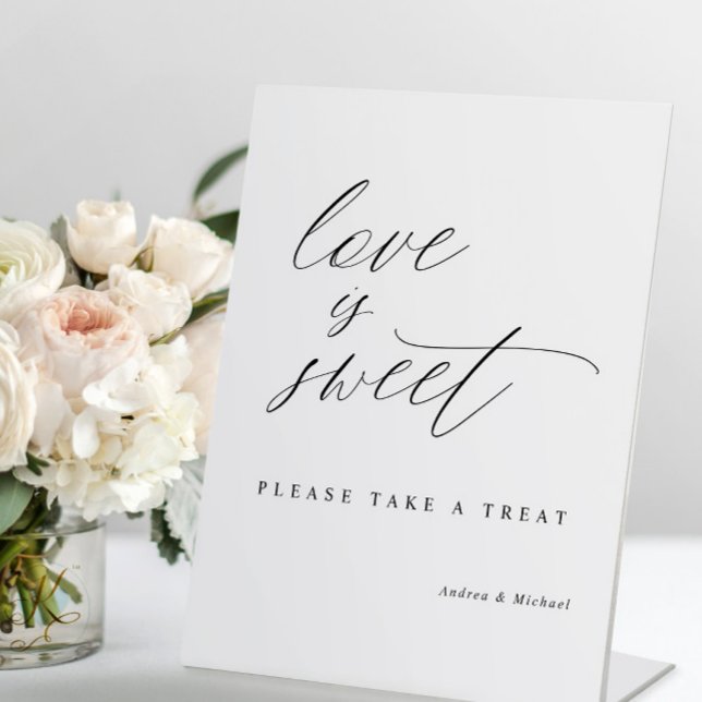 Signe De Table Calligraphie Élégante Mariage L'amour est Doux (Créateur téléchargé)