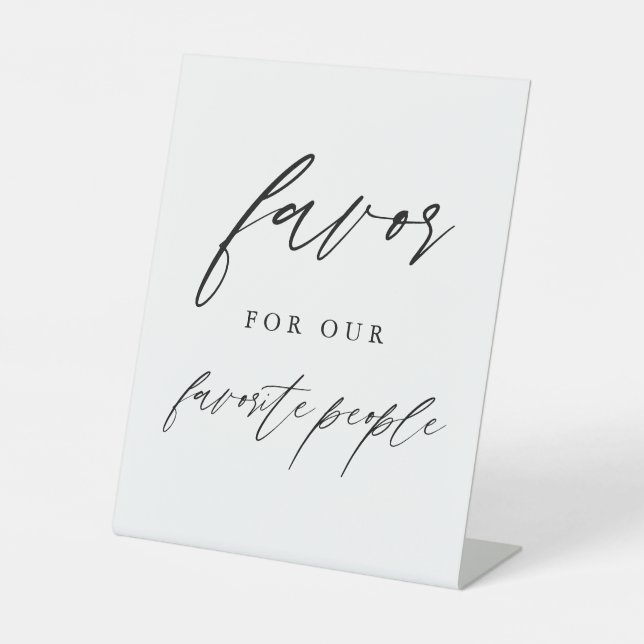 Signe De Table Calligraphie Favors for the Favorite People Sign (Recto)