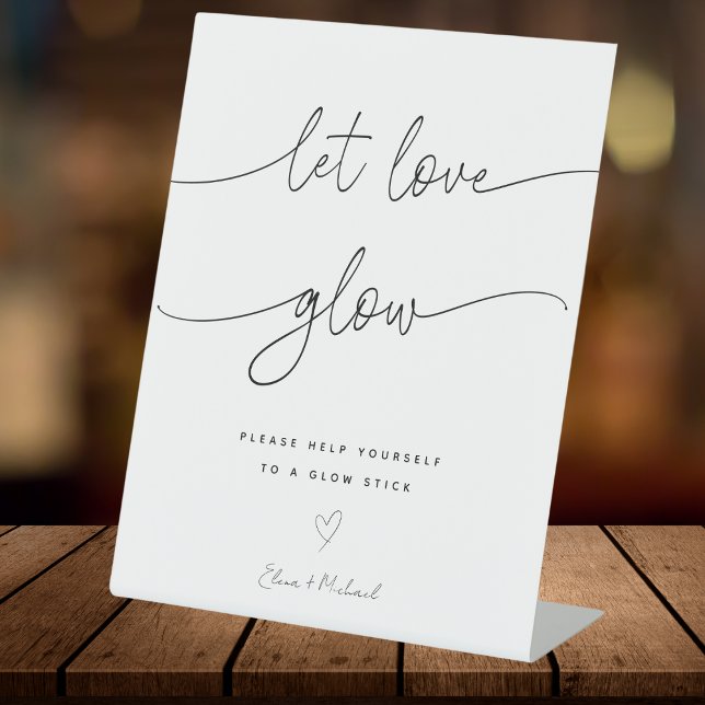 Signe De Table Calligraphie Laisser l'amour Mariage lumineux Stic (Créateur téléchargé)