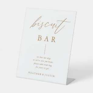 Signe De Table Calligraphie Mariage or Chien Biscuit Barre Signal