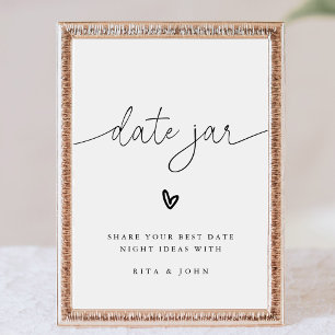 Signe De Table Calligraphie moderne Date Jar Idées Mariage Sign