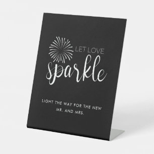 Signe De Table Calligraphie moderne Laisser l'amour Sparkle Maria