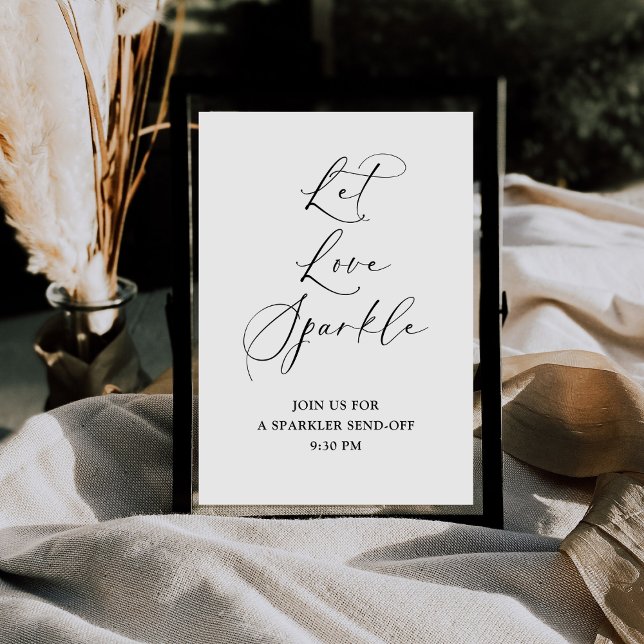 Signe De Table Calligraphie moderne Laisser l'amour Sparkle Maria (Créateur téléchargé)