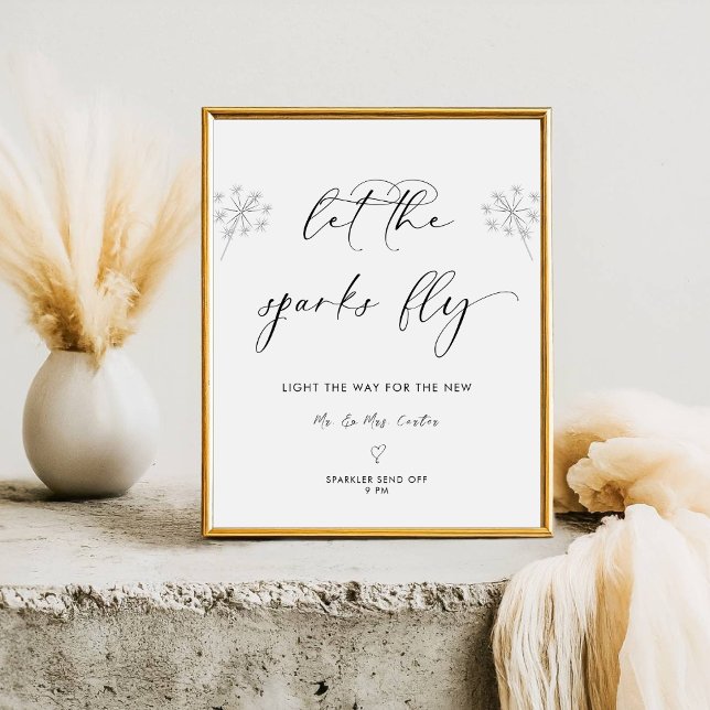 Signe De Table Calligraphie moderne Laisser l'amour Sparkle Maria (Créateur téléchargé)