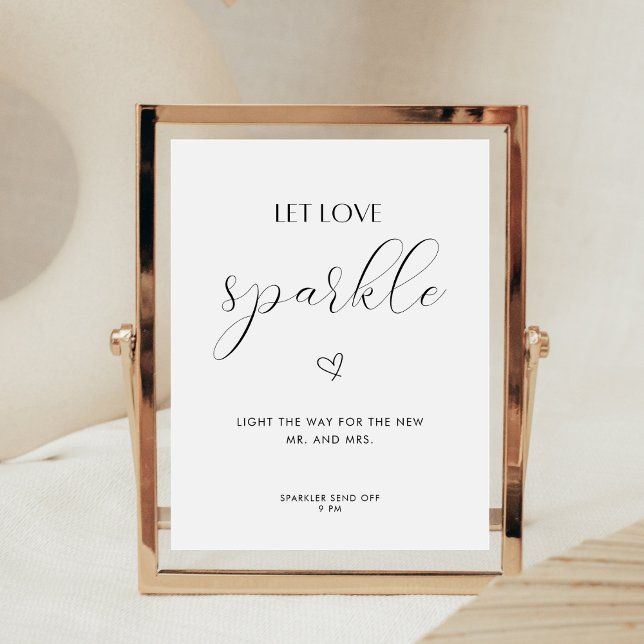 Signe De Table Calligraphie moderne Laisser l'amour Sparkle Maria (Créateur téléchargé)