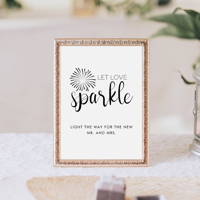 Signe De Table Calligraphie moderne Laisser l'amour Sparkle Maria (Créateur téléchargé)