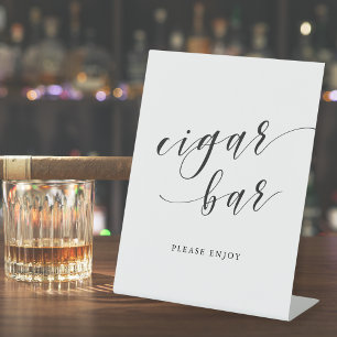 Signe De Table Calligraphie moderne Mariage Cigar Bar
