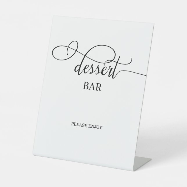 Signe De Table Calligraphie moderne Script Mariage Dessert Bar (Recto)