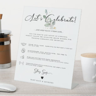 Signe De Table Calligraphie moderne Sécurité sociale Mariage Vert