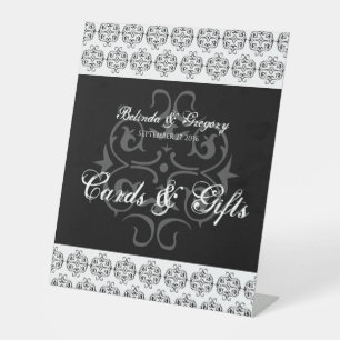 Signe De Table Calligraphie noir et blanc Cartes de mariage et ca