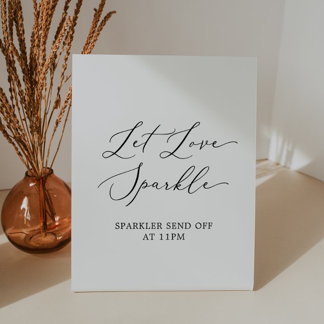 Signe De Table Calligraphie noire délicate Laisser l'amour étince (Créateur téléchargé)