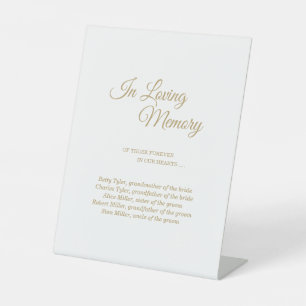 Signe De Table Calligraphie Or Simple En Mémoire Amoureuse