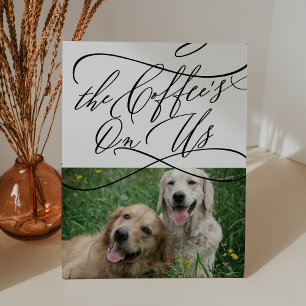 Signe De Table Calligraphie romantique Café Mariage Chien Photo