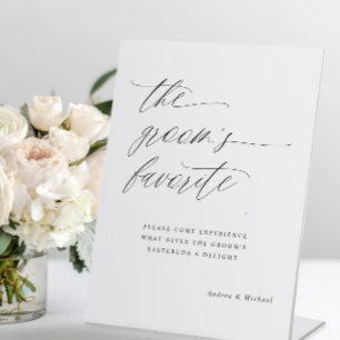 Signe De Table Calligraphie Romantique Le Mariage Préféré du Mari