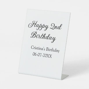 Signe De Table calligraphie simple minimum heureux 2e anniversair