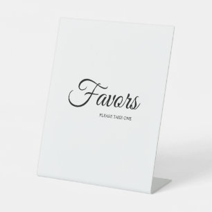 Signe De Table Calligraphie simple noir et blanc favorise