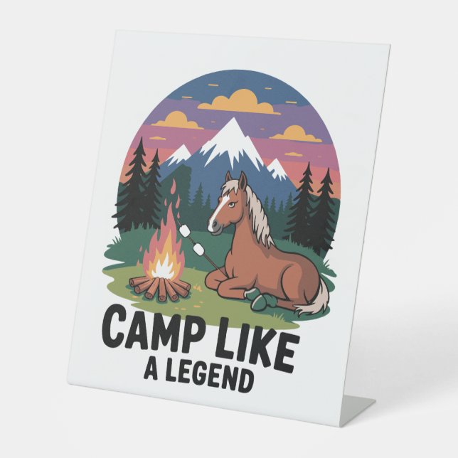 Signe De Table Camp d'équitation comme un camp de légende (Recto)
