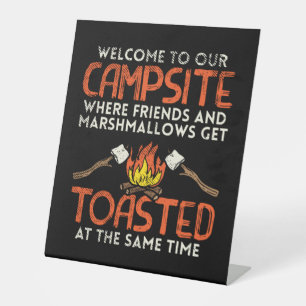 Signe De Table Camping feu et Marshmallows