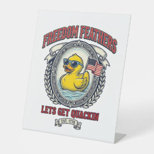 Signe De Table Canard de la liberté humour patriotique vintage